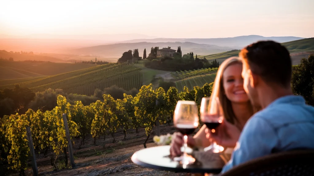 Image of the romantic essence of a Tuscan wine tour.